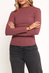 Nissa Long Sleeve Top Chocolate Cherry