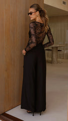 Eldora Long Sleeve Lace Top Black