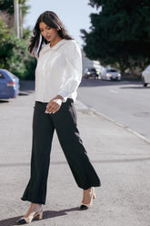 Clark Crepe Wide Leg Pant Black