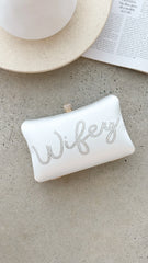 Wifey Satin Clutch Gold