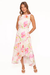 Zula Maxi Dress Pink Garden Floral