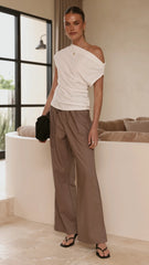Cascada Tie Waist Pants Brown