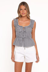 Harper Top Black Gingham