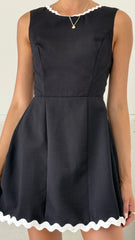 Aceline Mini Dress Black White