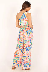 Belinda One Shoulder Jumpsuit Floral