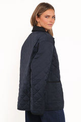 Lynly Quilted Barn Jacket Navy