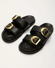 Tayo Raffia Flat Sandals
