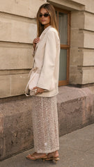 Verlo Sequins Maxi Skirt Beige