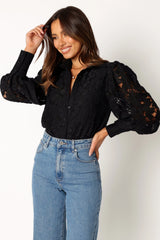 Tadeo Lace Shirt Black