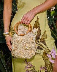 Davena Woven Crochet Top Handle Bag