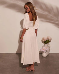 Mystic Dawn Peasant Maxi Dress