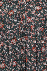 Jinny Long Sleeve Mini Dress Dark Green Multi
