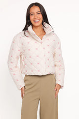 Adi Quilted Jacket Pink Bow