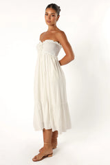 Dayton Strapless Midi Dress White