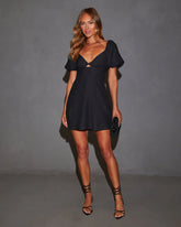Calista Puff Sleeve Mini Dress