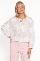 Leire Embroidered Blouse White