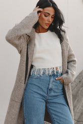 Skylar Open Front Coatigan Taupe