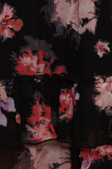 Isadora Long Sleeve Maxi Dress Black Blurred Floral