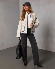Warm Hearts Quilted Heart Print Jacket