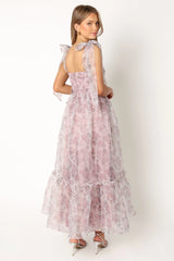 Floret Midi Dress Dark Purple