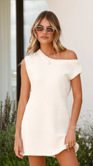 Robin Off Shoulder Mini Dress Cream