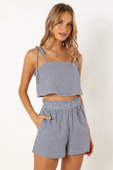 Callum Short Set Navy Gingham