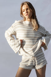 Christina Knit Set Beige Stripe