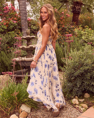 Lily Pleated Floral Maxi Dress