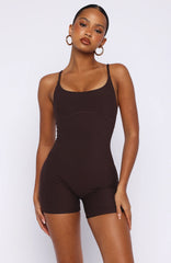 Track Playsuit Dark Chocolate