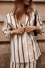 Silvia Button Down Shirt Cream Stripe