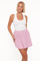 Domitia Mini Aline Skirt Pink White Stripe
