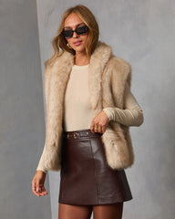 Elowen Sage Faux Fur Vest