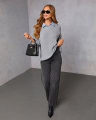 Slow Moments Twofer Denim Trim Sweater