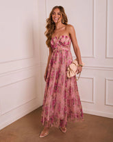 Morning Garden Tulle Floral Maxi Dress