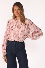 Dallas Long Sleeve Top Pink Rose