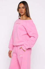 Vol 1 Off Shoulder Sweater Bubblegum