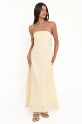 Cyrus Strapless Maxi Dress Butter Yellow