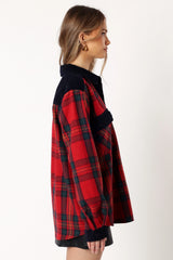 Lucille Plaid Shacket Red Navy