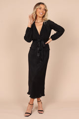 Minelli Pleat Midi Skirt Black