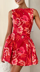 Canika Mini Dress Red Floral