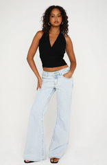 Cielo Low Rise Flare Leg Jeans Glacier Blue