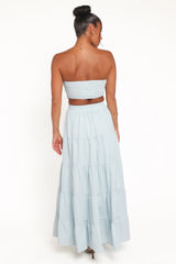 Cadence Strapless Maxi Dress Blue