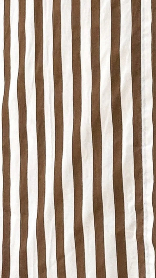Zoah Long Sleeve Button Up Shirt Choc Champagne Stripe