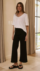 Spring Scoop Neck Tee White