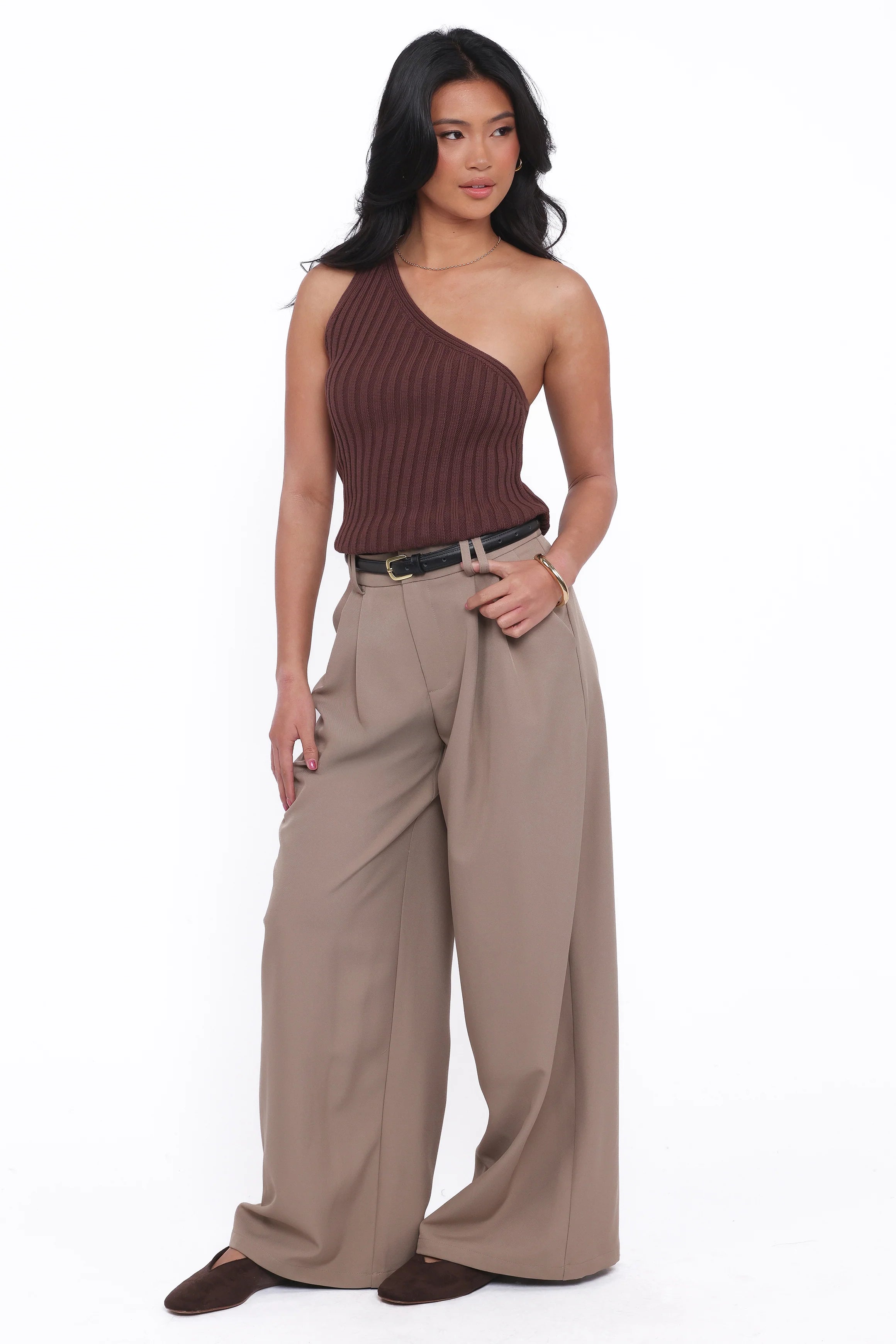 Kathryn Wide Leg Pant Beige