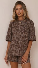 Bobby Crew Neck Tee Leopard Print