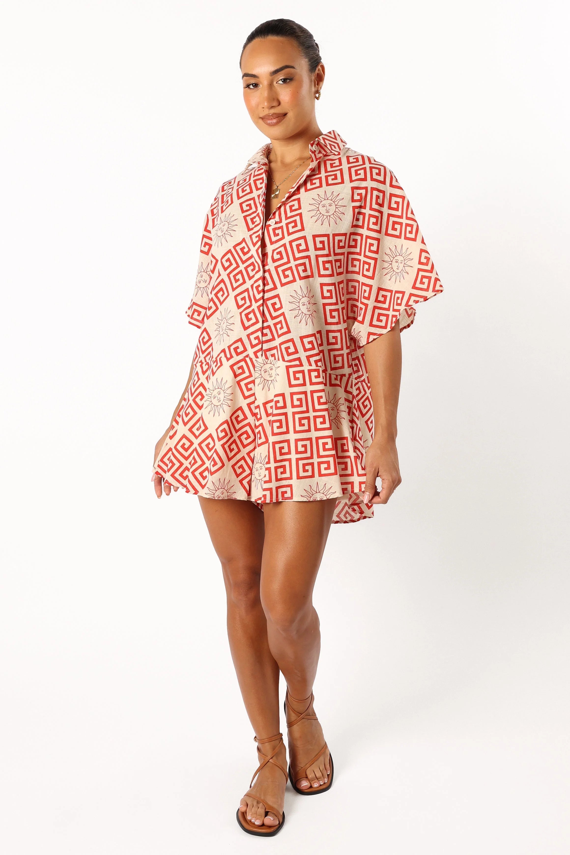 Sebastian Romper Beige Red