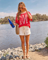 Jayah Drawstring Mid Rise Denim Shorts