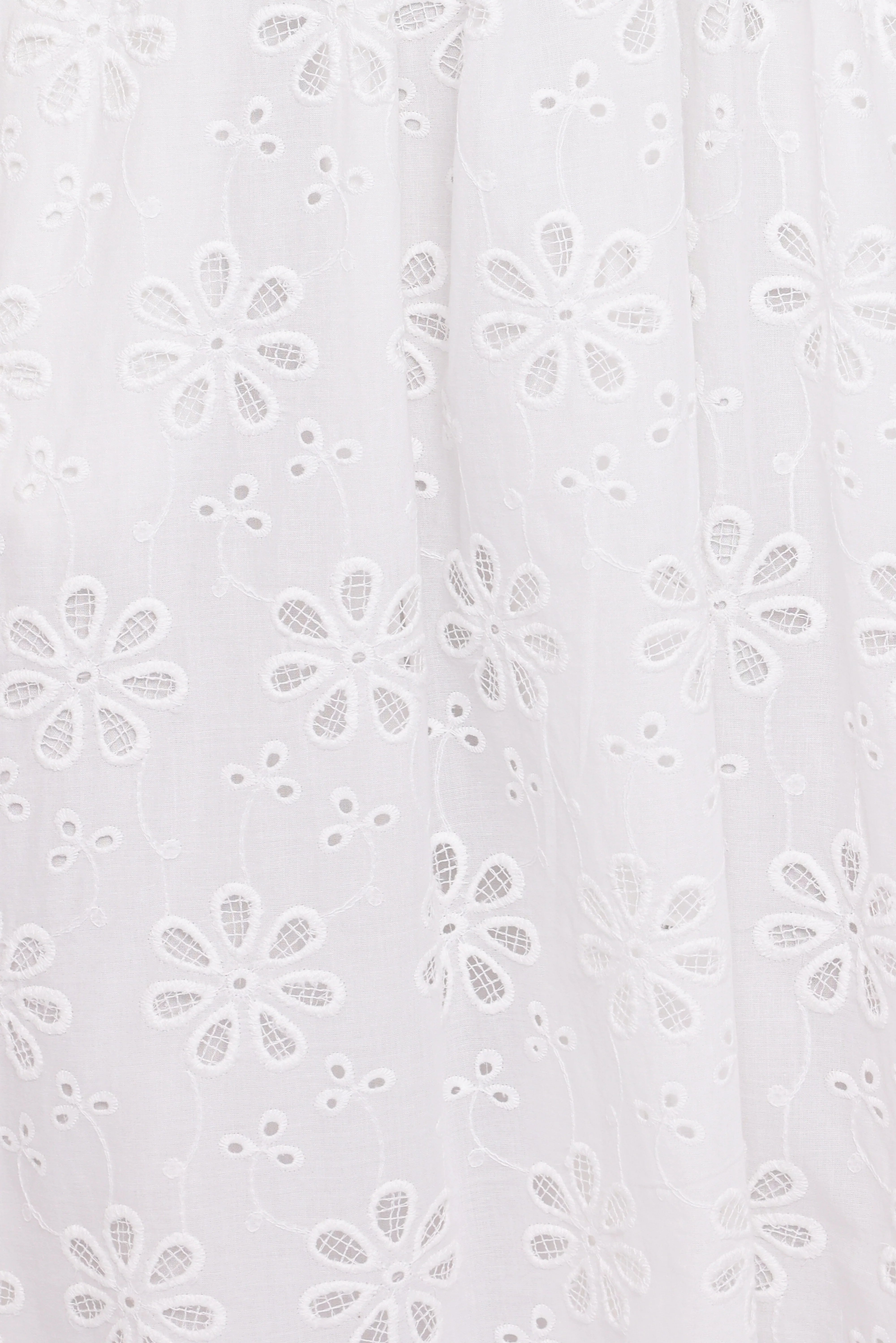 Clo Puff Sleeve Midi Dress White Broderie