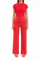 Far Out Wide Leg Jean Cherry